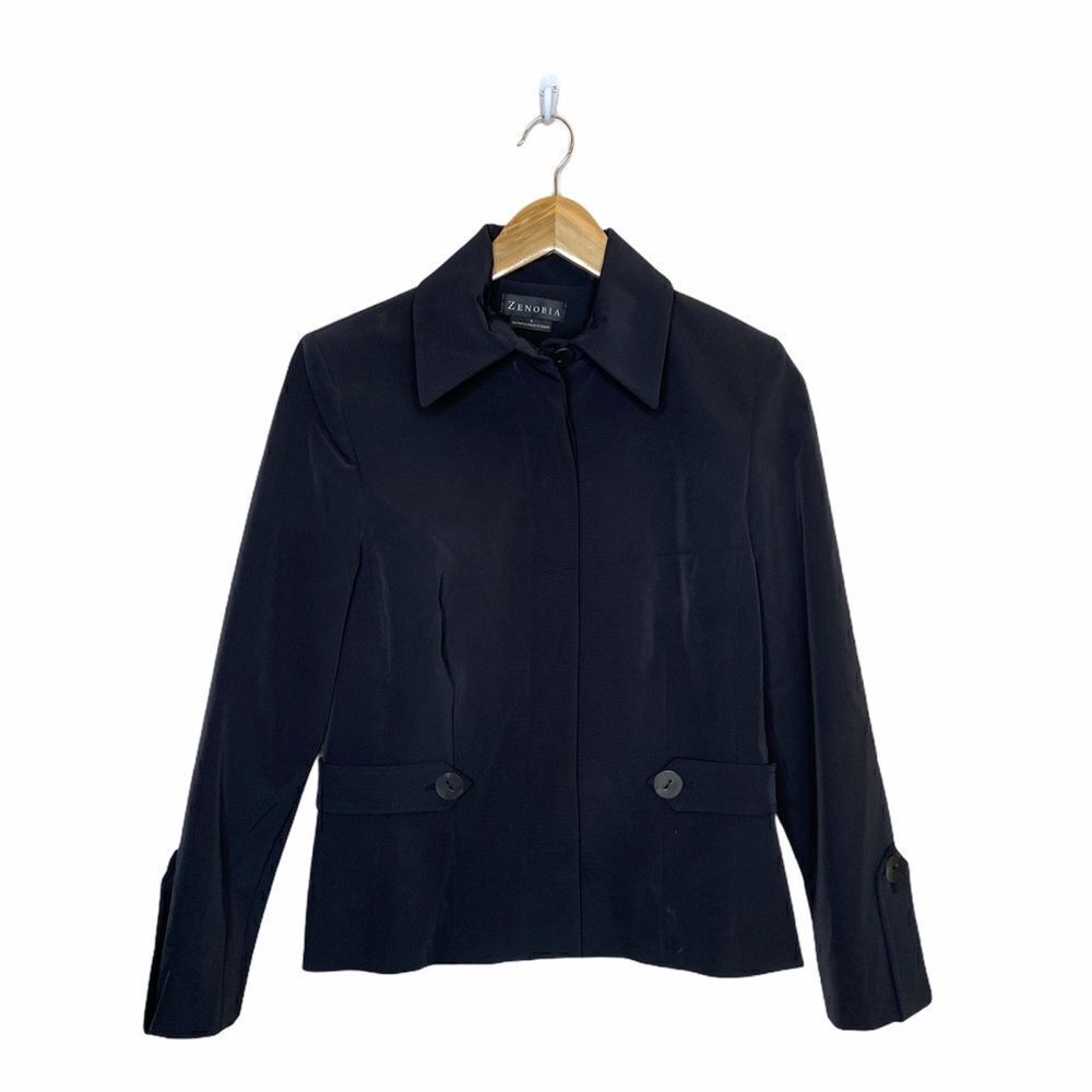 Zenobia Black Hidden Button Jacket
